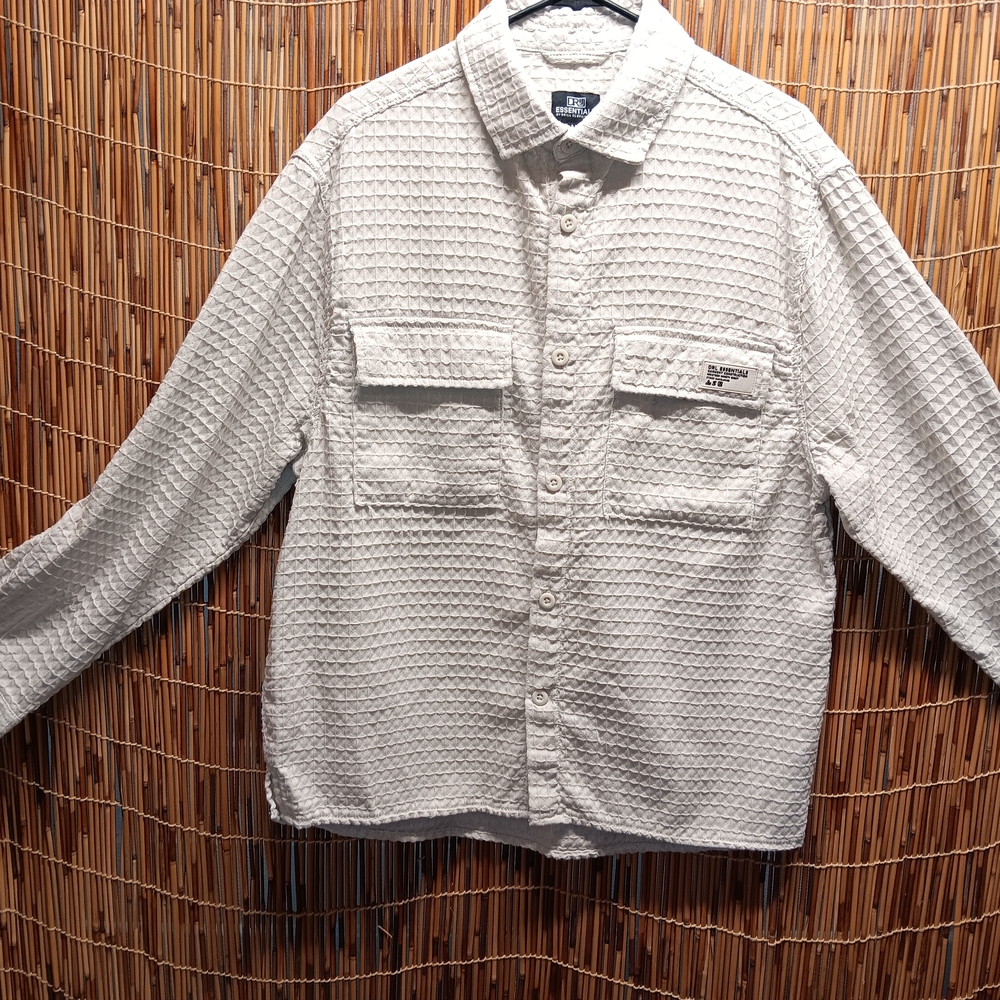 Essentials Textured Cream Dress Shirt
